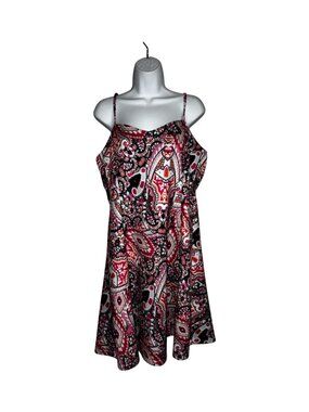 Sz.XL*White/Pink/Navy Abstract-Print Mini Dress